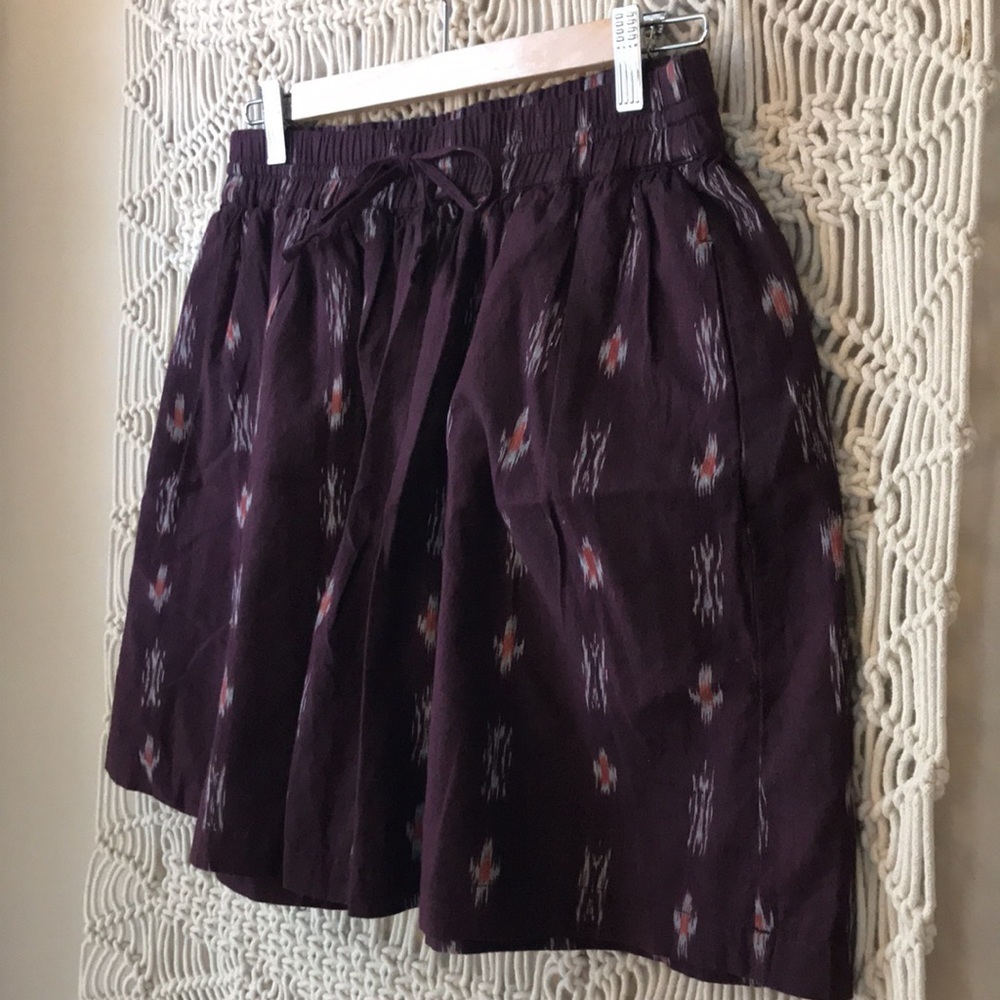 Madewell sz S tribal print drawstring mini skirt